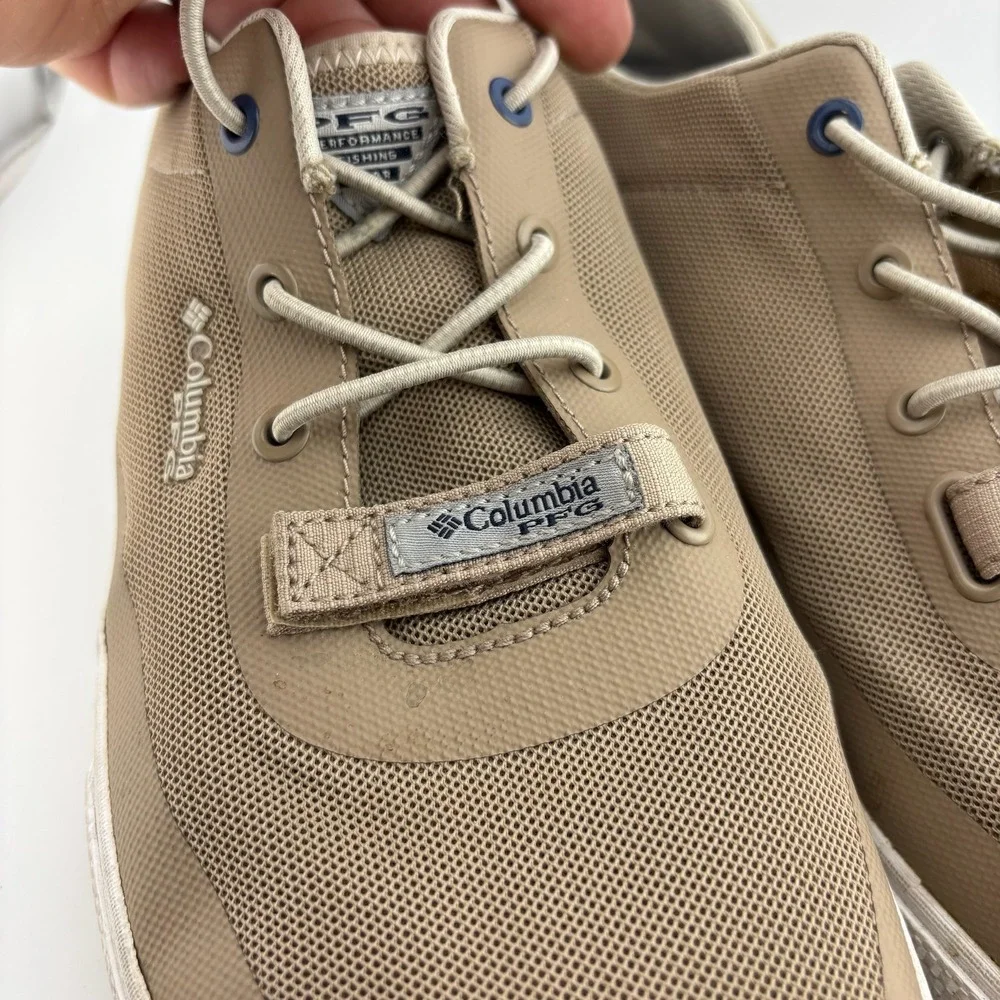 Columbia PFG Boat Shoes 10.5 Tan Blood n Guts Fishing Sneakers BM4615-212